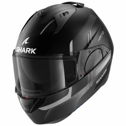 Flash Sale ???? Plastic Shark Evo Es Kryd Mat Modular Helmet Black Grey ????
