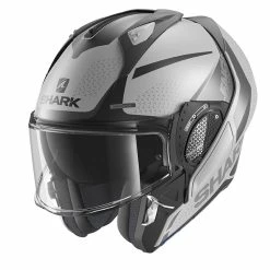 Flash Sale ❤️ Plastic Shark Evo Gt Encke Mat Modular Helmet Silver ⭐